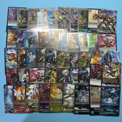 50 Shiny/Foil Digimon CCG Rare Cards (Assorted Lot With No Duplicates) - Image 1