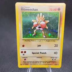 Hitmonchan 8/130 Base Set 2 Vintage Holo Rare Pokemon Card - Image 1