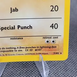 Hitmonchan 8/130 Base Set 2 Vintage Holo Rare Pokemon Card - Image 4