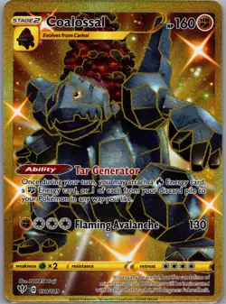 Coalossal 198/189 Gold Hyper Rare - Darkness Ablaze - Pokemon Card - NM - Image 1