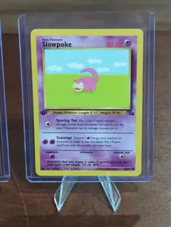1st Edition Slowpoke #55 & Slowbro #43 Fossil Vintage Pokemon - Image 3