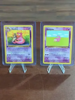 1st Edition Slowpoke #55 & Slowbro #43 Fossil Vintage Pokemon - Image 4