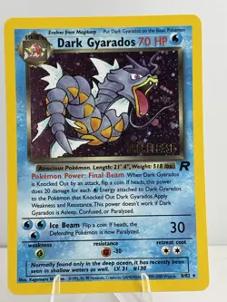 Dark Gyarados 8/82 Prerelease Holo Team Rocket Pokemon WOTC NM/LP - Image 1