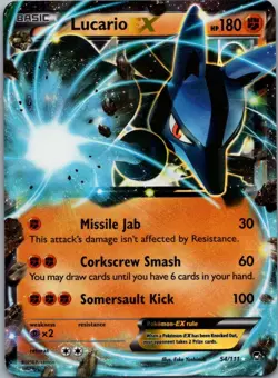 Pokemon TCG Lucario-EX 54/111 Furious Fists Holo LP - Image 1