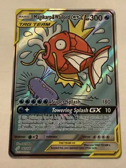 Magikarp & Wailord GX TAG TEAM GX Full Art Holo 161/181 SM-Team Up - Image 2