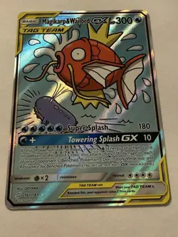 Magikarp & Wailord GX TAG TEAM GX Full Art Holo 161/181 SM-Team Up - Image 4