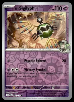 N's Sigilyph 064/159 Common Journey Together Pokemon Reverse Holo Near Mint - Image 1