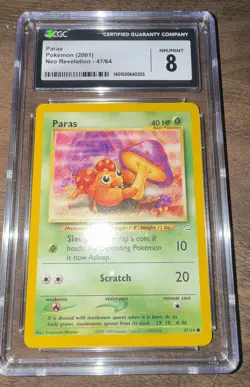 Pokemon TCG CGC 8 Paras 47/64 Neo Revelation Regular - Image 1