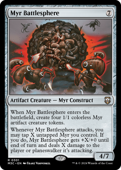 MTG Magic 1x Myr Battlesphere RIPPLE FOIL (M/NM) Commander Modern Horizon 3 - Image 1