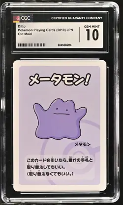 Ditto Old Maid Pokemon Playing Cards Jpn CGC 10 Gem Mint - Image 1