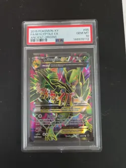 Mega M Sceptile EX 2015 Pokemon XY Ancient Origins #85 FULL ART PSA 10 - Image 1