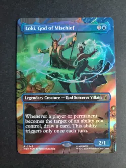 Loki, God of Mischief (Borderless Foil) Rare MTG Marvel Super Heroes - Image 1