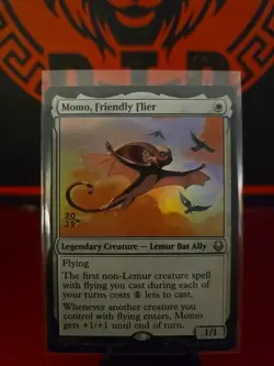 Magic the Gathering MTG TLA Momo, Friendly Flier 29 PRE-RELEASE STAMPED FOIL NM - Image 1