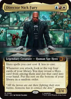 x1 Director Nick Fury - Extended Art M MTG Commander: Marvel Super Heroes M/NM, - Image 1