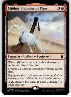 Mjolnir, Hammer of Thor 146 Mythic Marvel Super Heroes Magic: The Gathering NM - Image 1