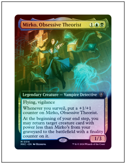 1x Mirko, Obsessive Theorist, Extended Art Foil, Magic the Gathering MTG NM - Image 1