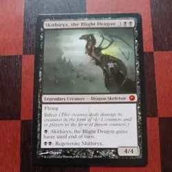 Mtg Skithiryx, the Blight Dragon LP Scars of Mirrodin 79/249 Mythic Black Dragon - Image 1