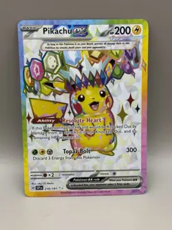 Pokemon TCG Sv08: Surging Sparks Pikachu EX Holo Ultra Rare Card 219/191 NM - Image 1