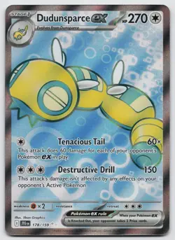 Dudunsparce ex 178/159 Ultra Rare Journey Together Pokemon Near Mint - Image 1