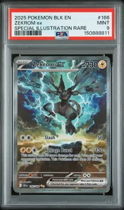 2025 POKEMON BLK EN-BLACK BOLT SPECIAL ILLUSTRATION RARE #166 ZEKROM EX PSA 9 - Image 1
