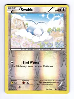 Swablu XY - BREAKthrough #124 (2015) Common Reverse Holo NM Pokemon - Image 1