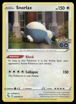 Snorlax 055/078 Holo Rare Pokemon GO Pokemon Holo Near Mint - Image 1