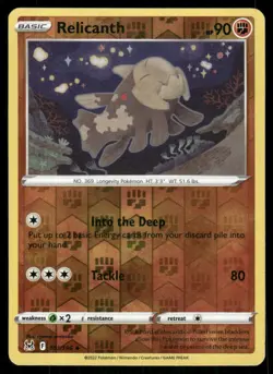 Relicanth 101/196 Uncommon Lost Origin Pokemon Reverse Holo Near Mint - Image 1