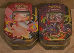 Pokemon TCG: Mega Moonlight Tins GENGAR EX + CLEFABLE EX - 🚨SEALED IN HAND🚨 - Image 1