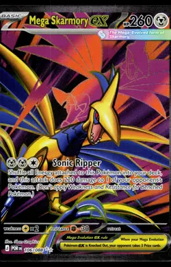 MEGA SKARMORY EX 106/088 ULTRA RARE PERFECT ORDER POKEMON LP - Image 1