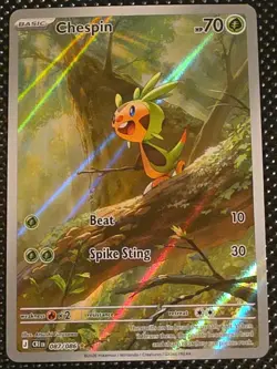 Pokemon TCG Chespin 87/86 Illustration Rare ME04: Chaos Rising M/NM Full Art - Image 1