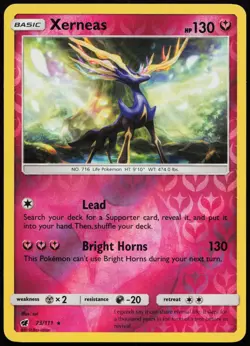 XERNEAS 73/111 HOLO RARE CRIMSON INVASION POKEMON REVERSE HOLO NEAR MINT - Image 1