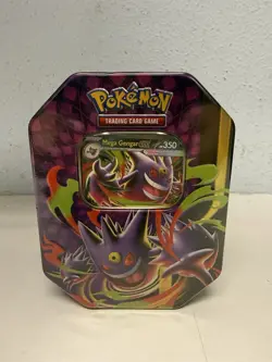 Pokemon TCG Mega Moonlit Gengar ex Tin Sealed New Gengar Tin Factory Sealed - Image 1