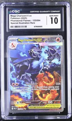 2025 Pokemon Mega Charizard X Ex Phantasmal Flames 125/094 CGC GEM MINT 10 - Image 1