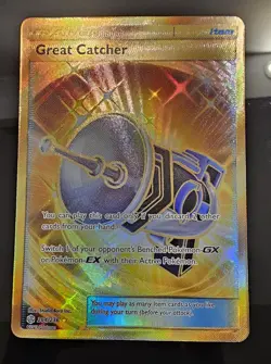 Great Catcher (Secret) 264/236 Secret Rare Holo NM Pokemon SM - Cosmic Eclipse - Image 1