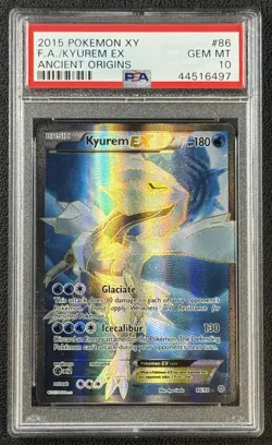 POP 171 FULL ART FA KYUREM EX PSA 10 2015 POKEMON XY ANCIENT ORIGINS #86/98 6497 - Image 1