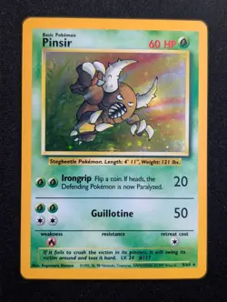Pinsir 9/64 Jungle Pokemon LP Unlimited Holo NO SYMBOL ERROR - Image 1