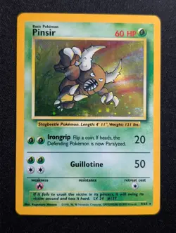 Pinsir 9/64 Jungle Pokemon LP Unlimited Holo NO SYMBOL ERROR - Image 2