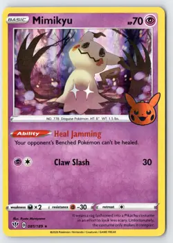 Mimikyu 081/189 Holo Promo Trick or Trade BOOster Pokemon Near Mint - Image 1