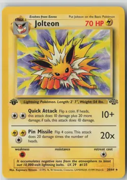 Jolteon 20/64 Rare Jungle Pokemon 1st Edition Near Mint - Image 1