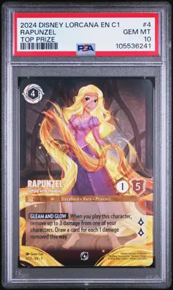 2024 DISNEY LORCANA EN C1-LORCANA CHALLENGE PROMO #4 RAPUNZEL TOP PRIZE PSA 10 - Image 1