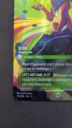 Disney Lorcana TCG Scar - Vengeful Lion Enchanted Shimmering Skies 212/204 EN - Image 3