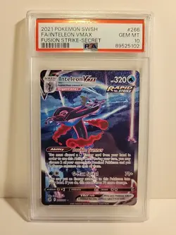 Pokemon TCG Inteleon VMAX Fusion Strike Alt Art 266/264 PSA 10 - Image 1