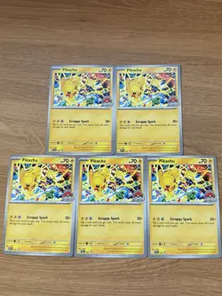 5 Pikachu Promo 2025 World Championships SVP EN 225 Pokemon Card Worlds - Image 1