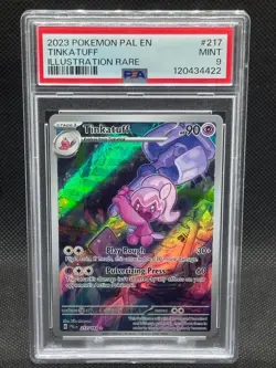 2023 PSA 9 MINT POKEMON TCGPALDEA EVOLVED ILLUSTRATION RARE 217/193 TINKATUFF - Image 1