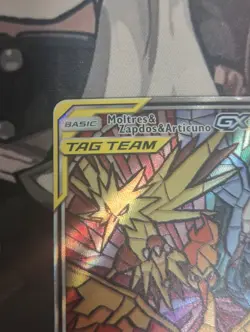 2019 Pokemon Moltres & Zapdos & Articuno GX SM210 Hidden Fates Alt Art Promo- LP - Image 3