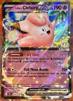Pokemon Lillie's Clefairy ex 056/159 HOLO Double Rare JOURNEY TOGETHER 2025 MINT - Image 1