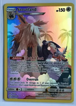 Stoutland 248/236 SECRET RARE FULL ART ULTRA SM Cosmic Eclipse Pokemon HOLO NM - Image 1