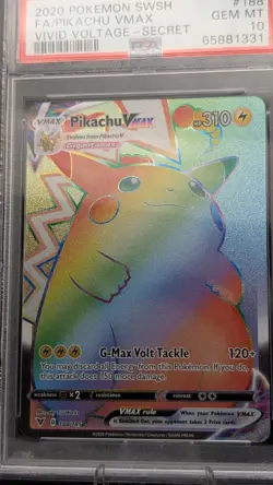 2020 Pokemon Sword & Shield Vivid Voltage Pikachu VMAX #188 Secret PSA 10 - Image 2