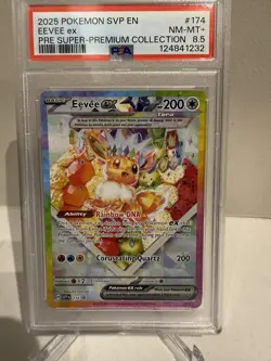 2025 Pokemon SVP EN Eevee EX PRE Super Premium Collection 174 PSA 8.5 MINT - Image 1