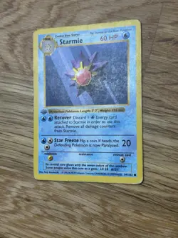 1st Edition Shadowless Starmie 64/102 Base Set Rare Vintage Pokemon Card - HP - Image 2